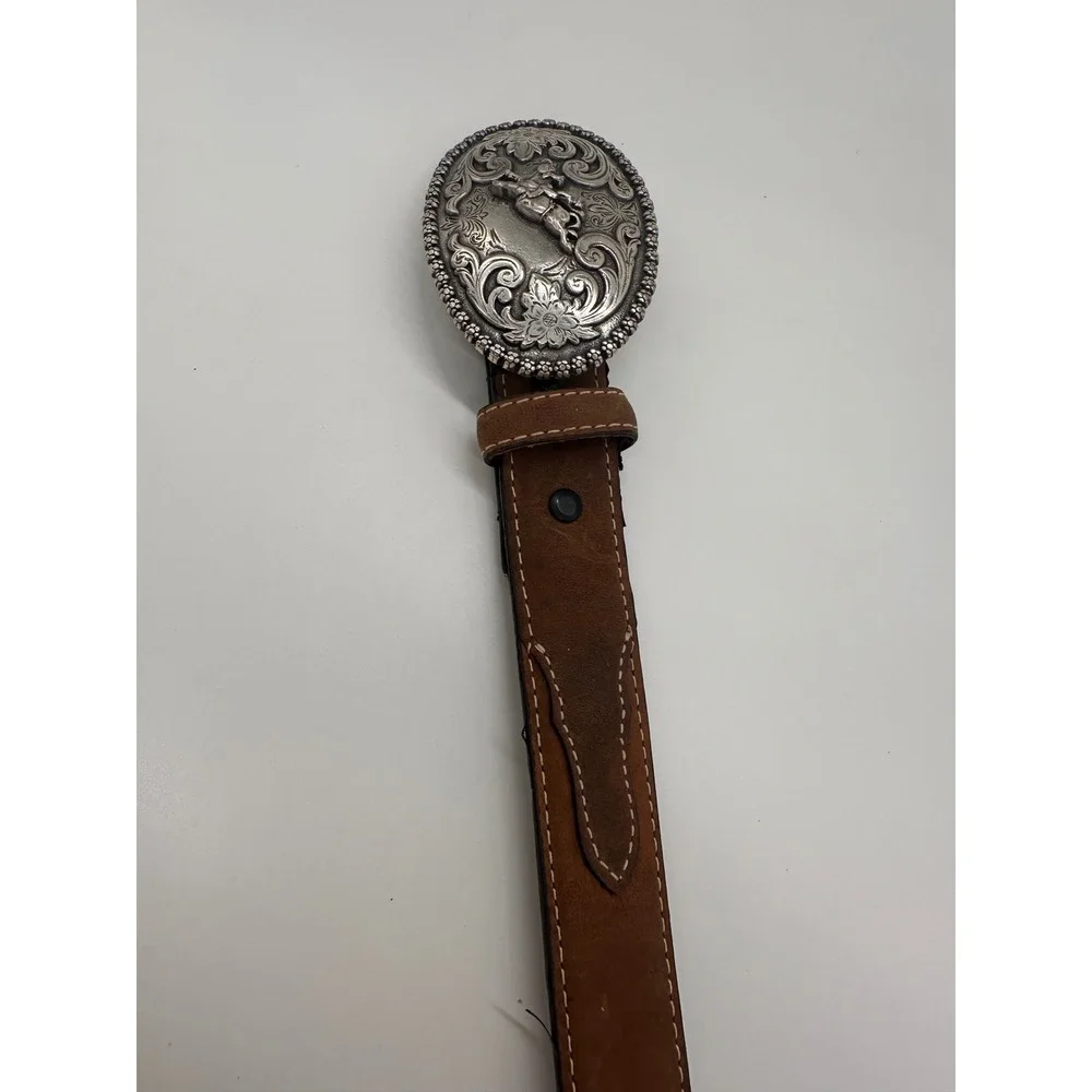 Nocona Belt Co. Western Cowboy Rodeo Buckle Genuine‎ Leather Kids Size 22